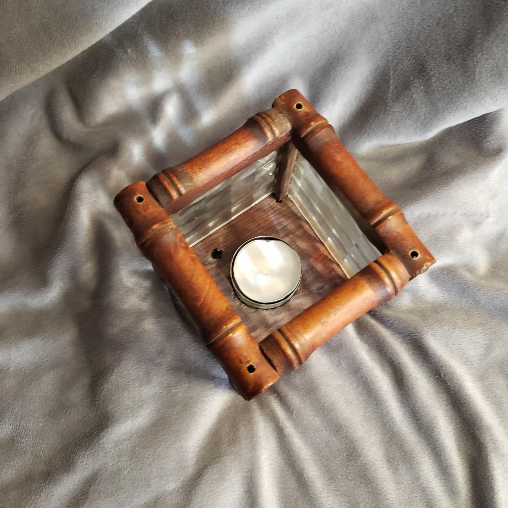 Wooden Square Tealight Holder